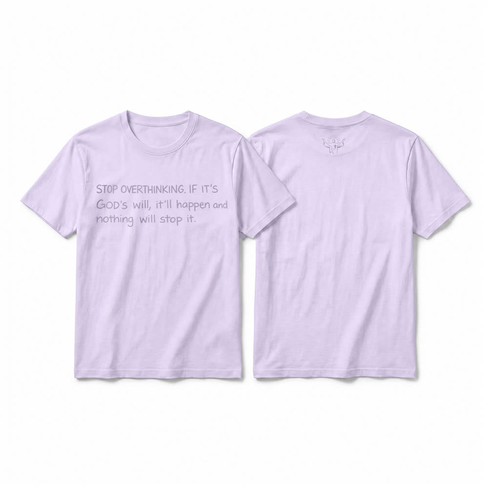 Christianartworkshop Stop Overthinking God's Will Quote Premium Short Sleeve T-Shirt - Purple - 2XL - image 7