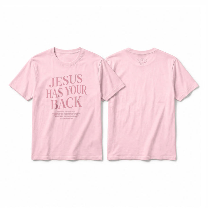 Christianartworkshop "Jesus Has Your Back" Confident Believer Premium Short Sleeve T-Shirt - Pink - 2XL - image 25