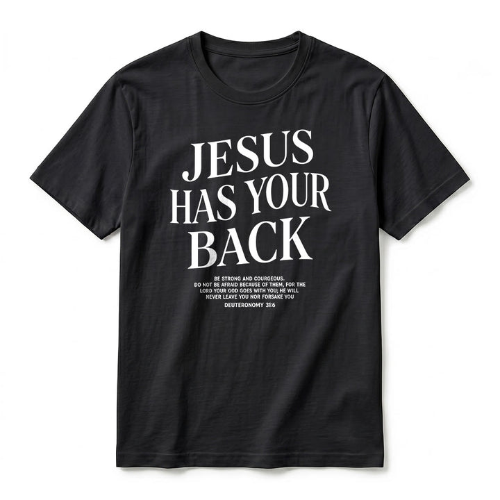 Christianartworkshop "Jesus Has Your Back" Confident Believer Premium Short Sleeve T-Shirt - image 14