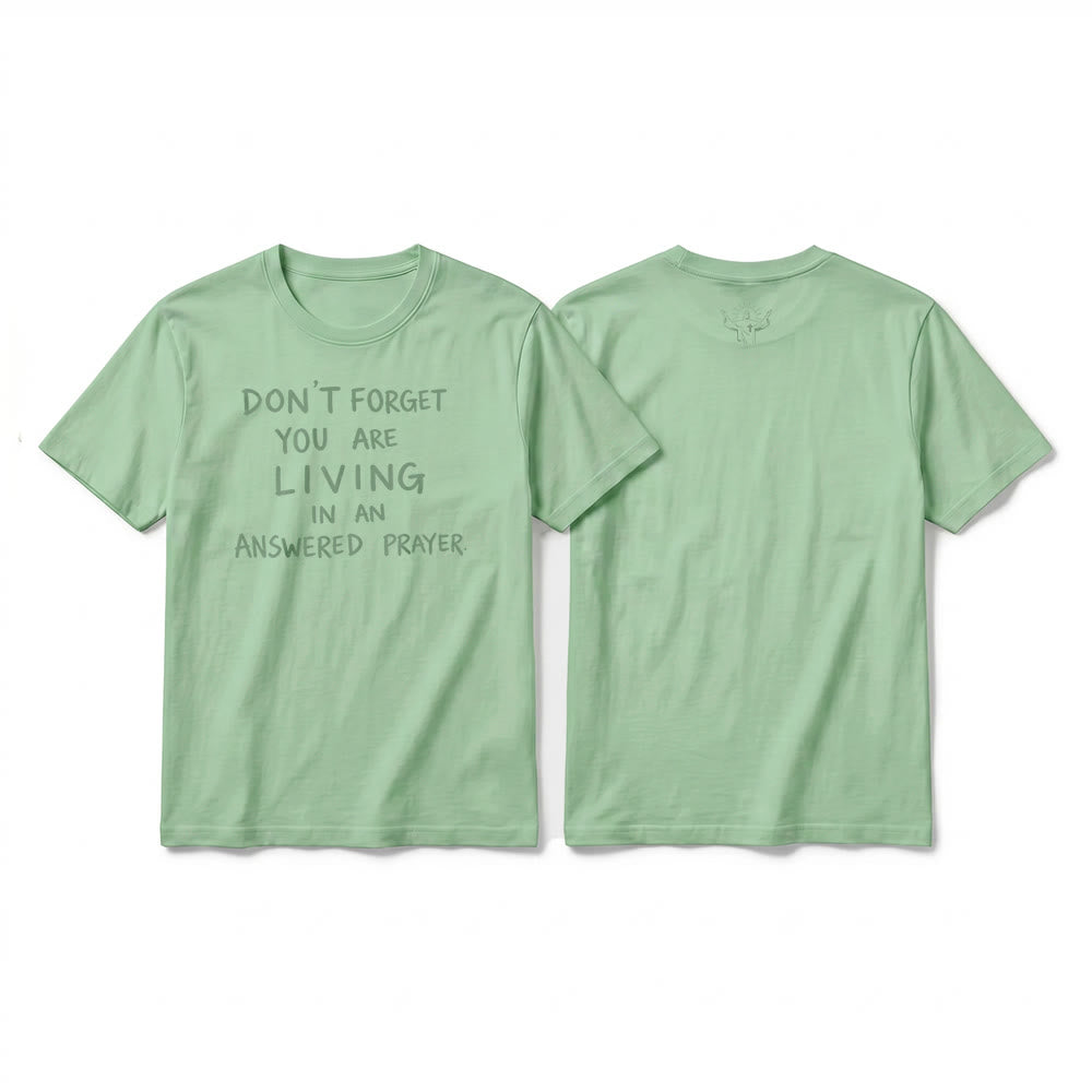 Christianartworkshop Faithful Gratitude "Answered Prayer" Premium Short Sleeve T-Shirt - Light Green - 2XL - image 22