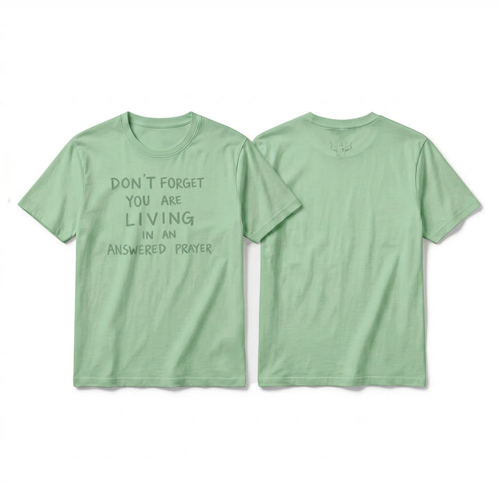Christianartworkshop Faithful Gratitude "Answered Prayer" Premium Short Sleeve T-Shirt - Light Green - 2XL - image 22