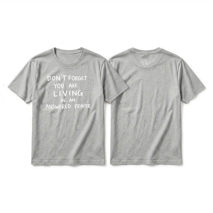 Christianartworkshop Faithful Gratitude "Answered Prayer" Premium Short Sleeve T-Shirt - Grey - 2XL - image 4