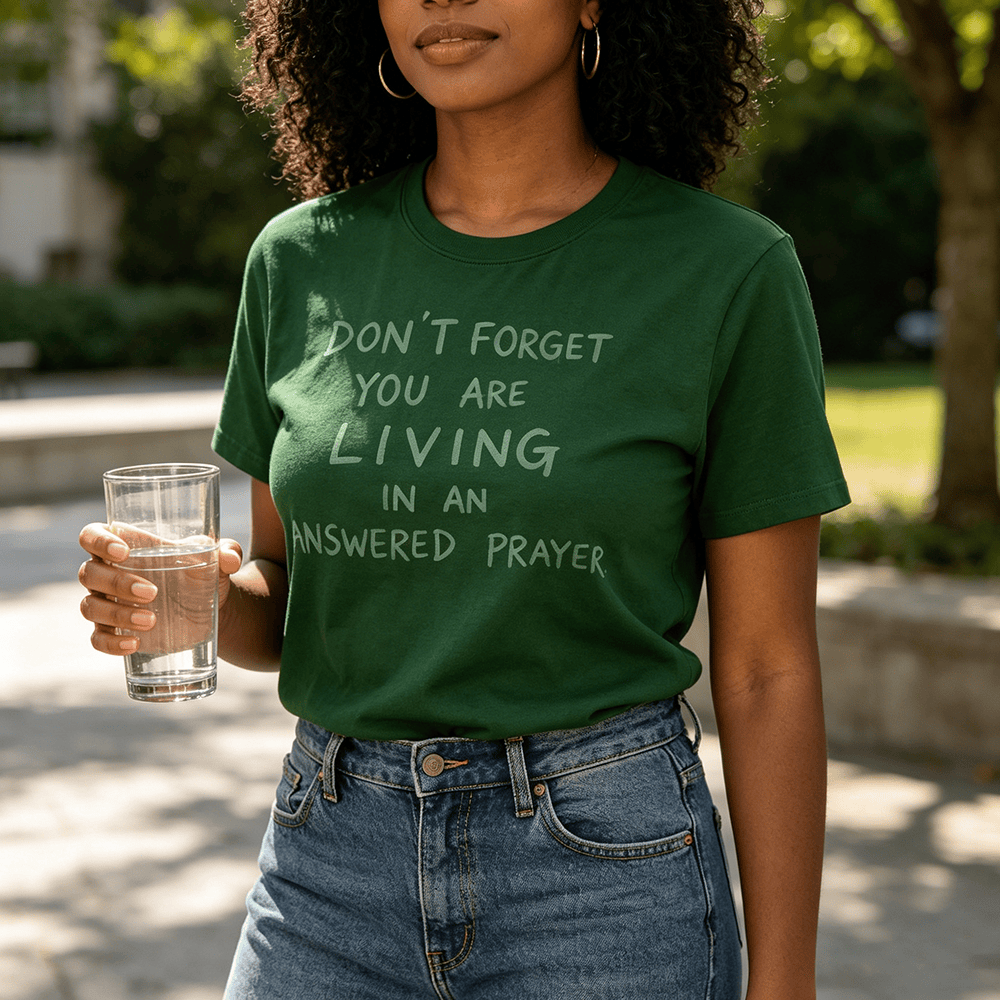 Christianartworkshop Faithful Gratitude "Answered Prayer" Premium Short Sleeve T-Shirt - image 0