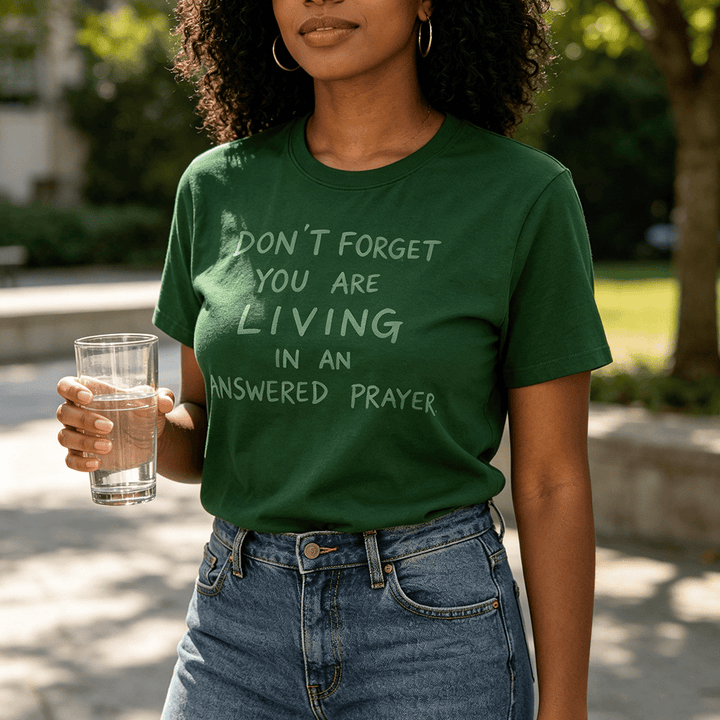 Christianartworkshop Faithful Gratitude "Answered Prayer" Premium Short Sleeve T-Shirt - image 0