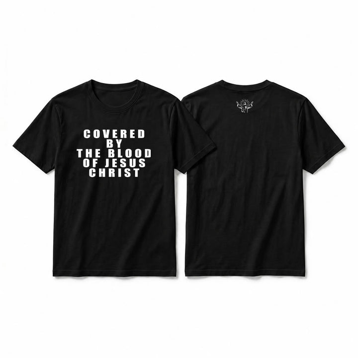 Christianartworkshop "Covered By The Blood Of Jesus Christ" Statement Premium Short Sleeve T-Shirt - Black - 2XL - image 14