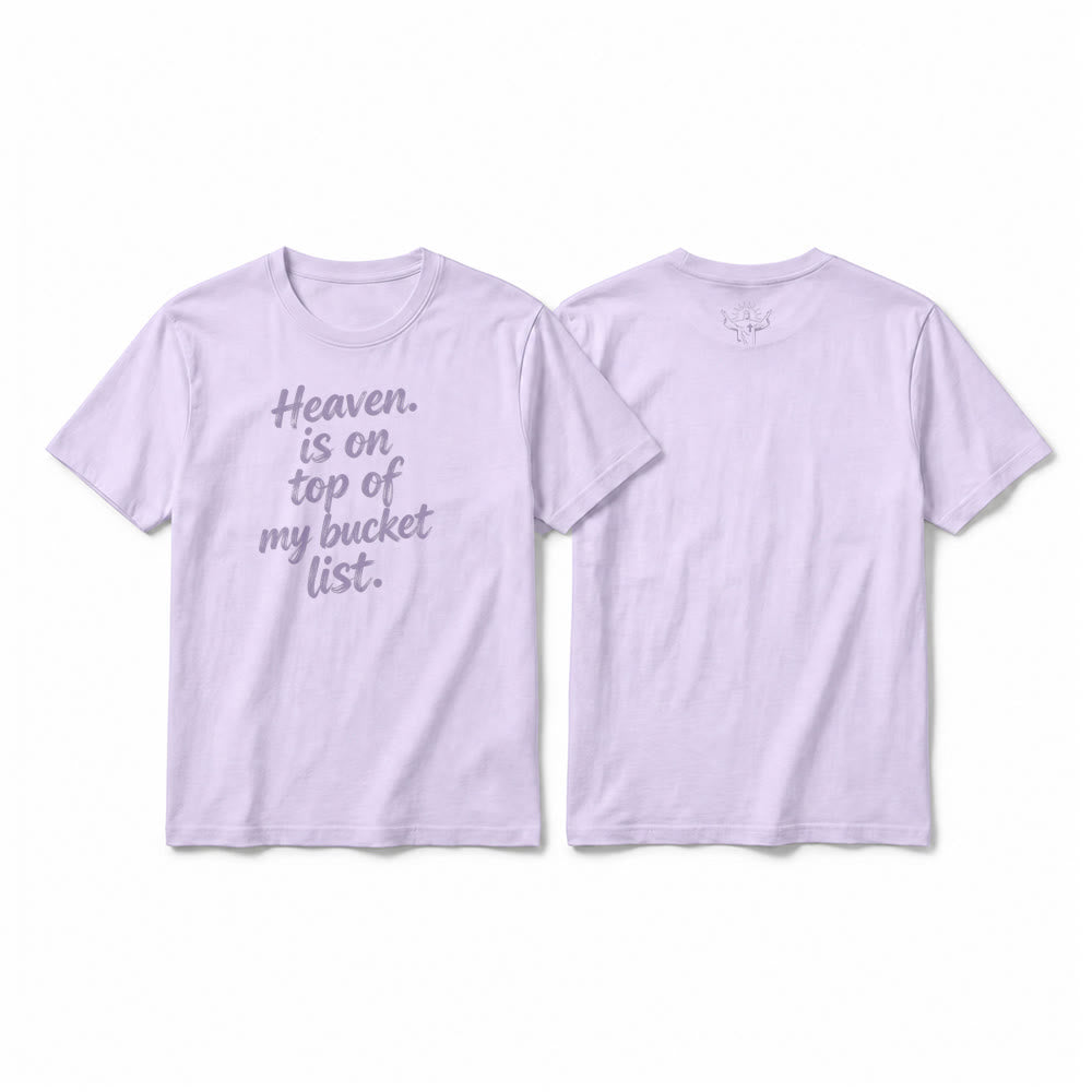 Christianartworkshop "Heaven Is On Top Of My Bucket List" Lavender Premium Short Sleeve T-Shirt - Purple - 2XL - image 1