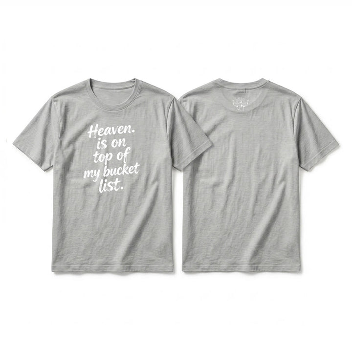 Christianartworkshop "Heaven Is On Top Of My Bucket List" Lavender Premium Short Sleeve T-Shirt - Grey - 2XL - image 10