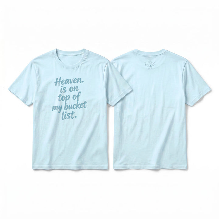 Christianartworkshop "Heaven Is On Top Of My Bucket List" Lavender Premium Short Sleeve T-Shirt - Blue - 2XL - image 16