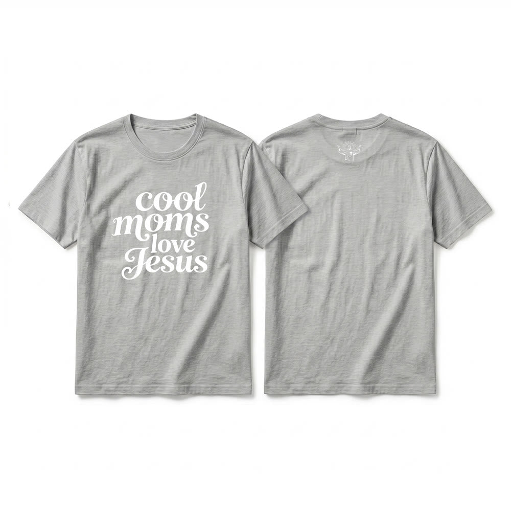 Christianartworkshop "Cool Moms Love Jesus" Front & Back Print Premium Short Sleeve T-Shirt - Grey - 2XL - image 16