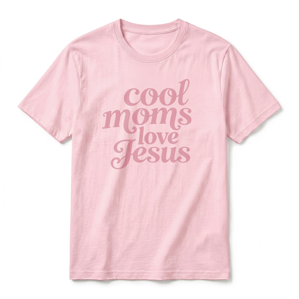 Christianartworkshop "Cool Moms Love Jesus" Front & Back Print Premium Short Sleeve T-Shirt - image 8