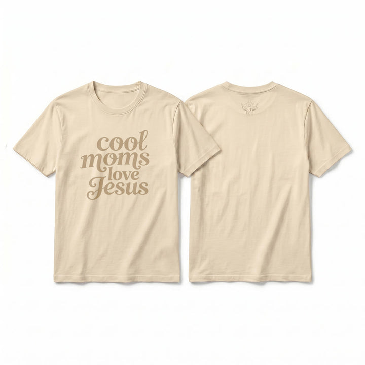 Christianartworkshop "Cool Moms Love Jesus" Front & Back Print Premium Short Sleeve T-Shirt - Beige - 2XL - image 19