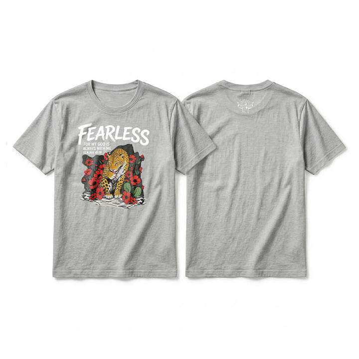 Christianartworkshop "Fearless For My God Is Always With Me" Isaiah 41:10 Premium Short Sleeve T-Shirt - Grey - 2XL - image 1