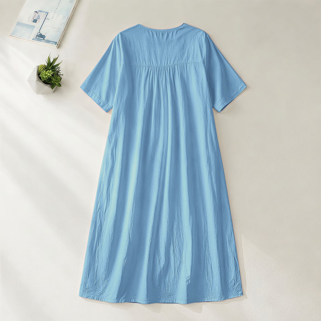 Christianartworkshop "God Is Good All The Time" Floral Bouquet Print V-Neck Short Sleeve Midi Dress - image 6