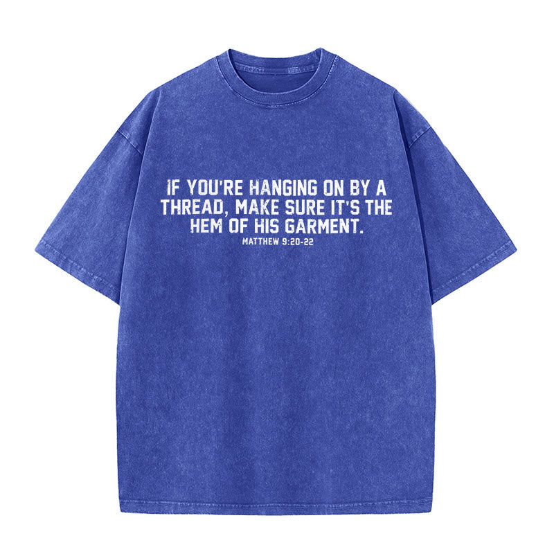 Christianartworkshop Matthew 9:20-22 Scripture Statement Washed Unisex T-Shirt - Blue - 5XL - image 8