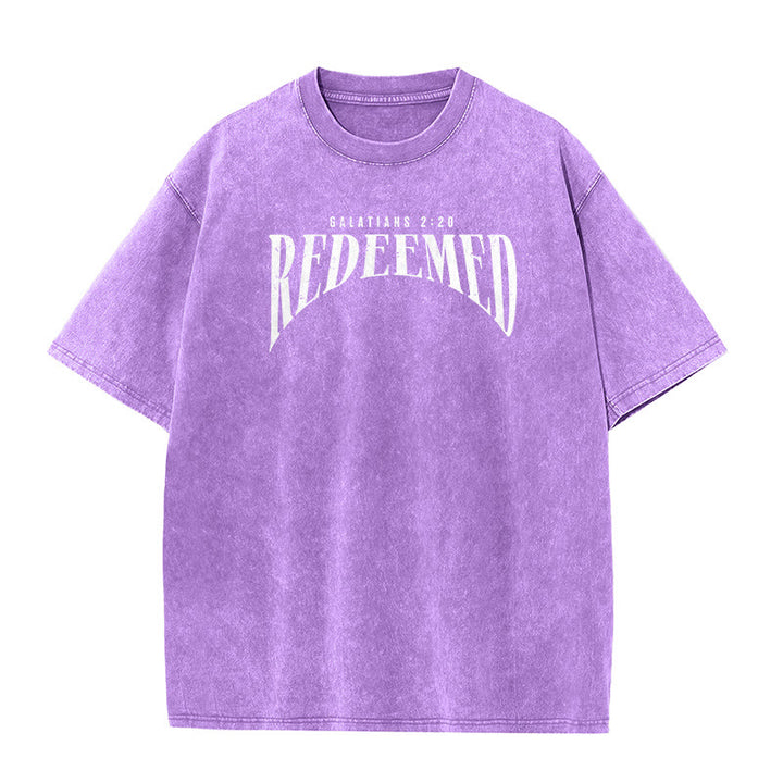 Christianartworkshop "Redeemed" Galatians 2:20 Front & Back Print Washed Unisex T-Shirt - image 22