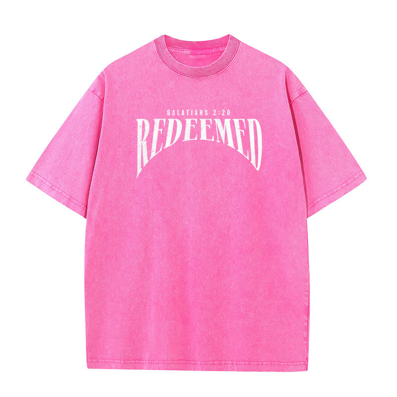 Christianartworkshop "Redeemed" Galatians 2:20 Front & Back Print Washed Unisex T-Shirt - image 19