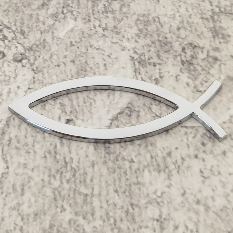 Christianartworkshop Minimalist Hollow Ichthys Fish Outline Car Sticker: A Symbol of Abiding Faith & Roadside Divine Protection - image 4