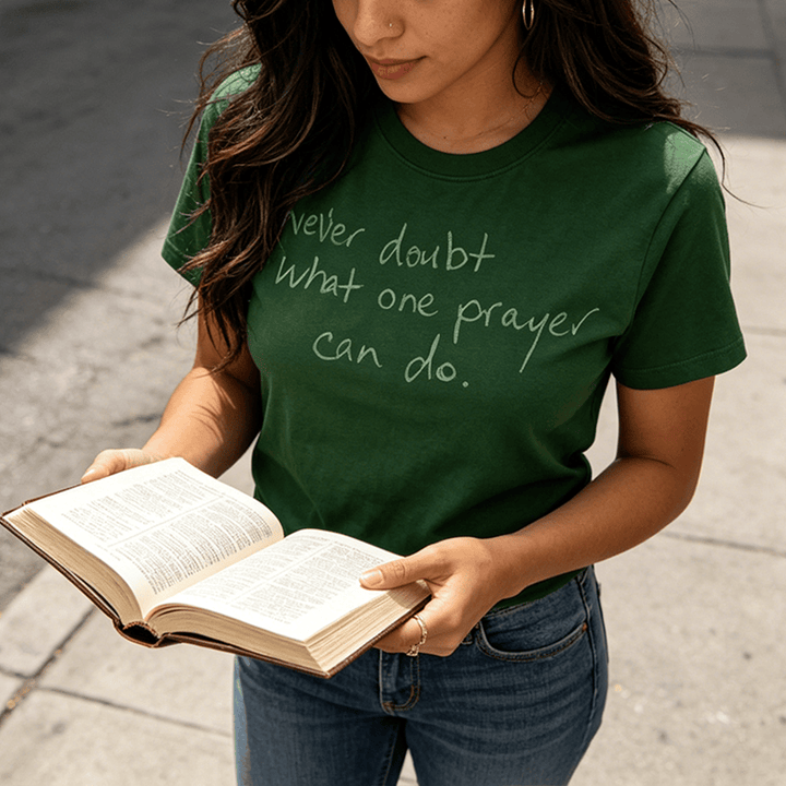 Christianartworkshop "Never Doubt What One Prayer Can Do" Premium Short Sleeve T-Shirt - image 0