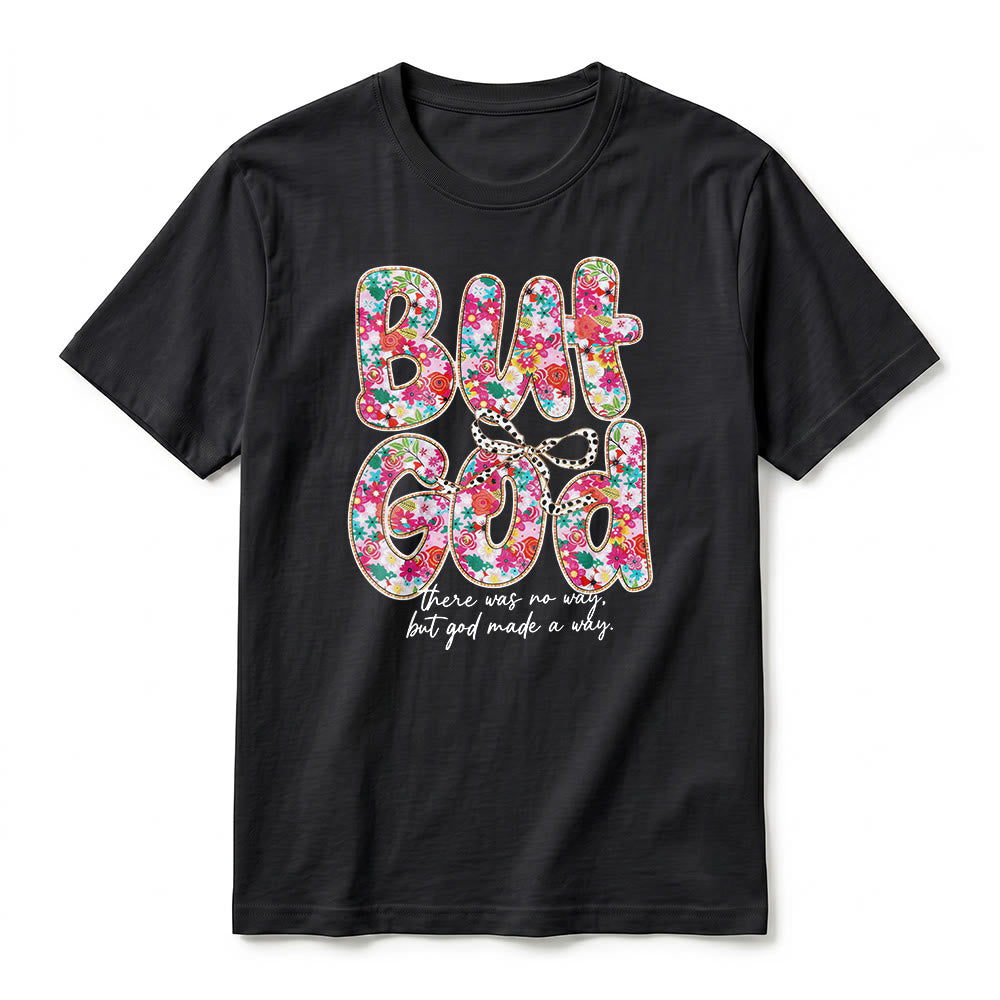 Christianartworkshop "But God Made a Way" Floral Letter Premium Short Sleeve T-Shirt - image 8