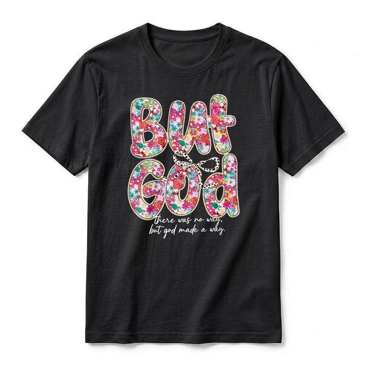 Christianartworkshop "But God Made a Way" Floral Letter Premium Short Sleeve T-Shirt - image 8