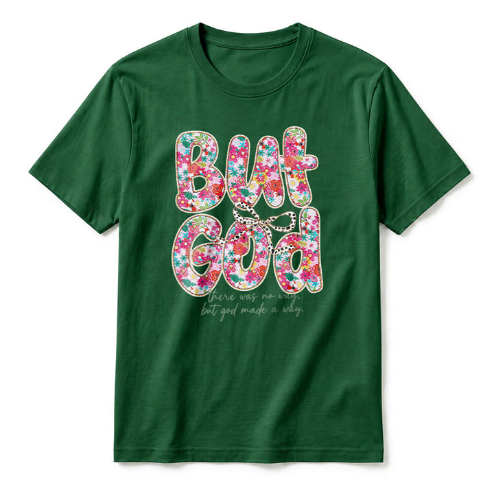 Christianartworkshop "But God Made a Way" Floral Letter Premium Short Sleeve T-Shirt - image 5