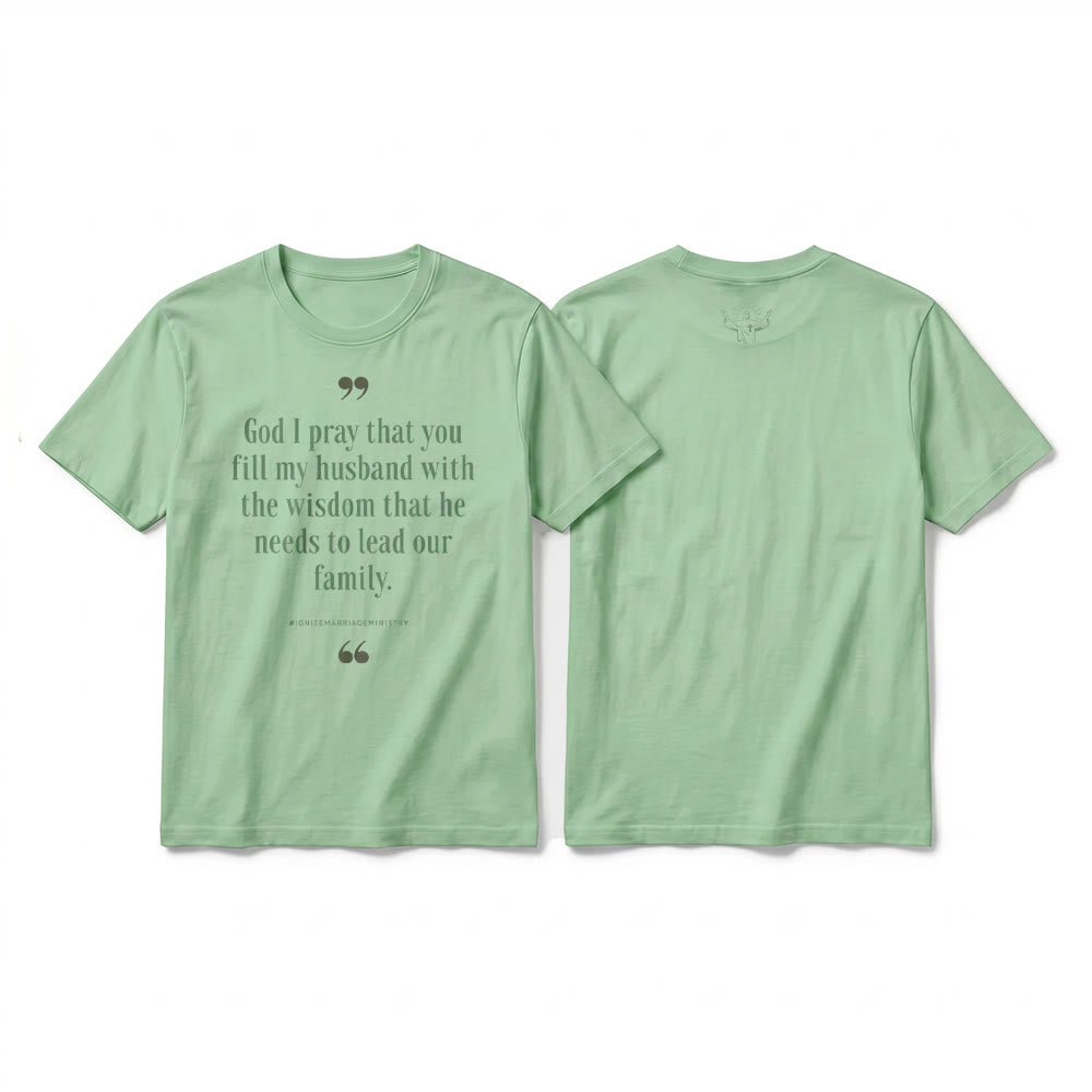 Christianartworkshop "God I Pray That You Fill My Husband With Wisdom" Premium Short Sleeve T-Shirt - Light Green - 2XL - image 22