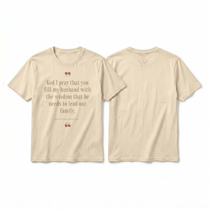 Christianartworkshop "God I Pray That You Fill My Husband With Wisdom" Premium Short Sleeve T-Shirt - Beige - 2XL - image 4