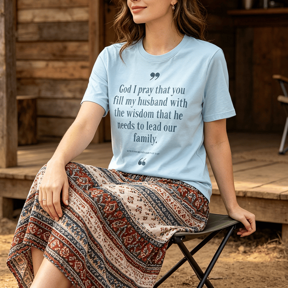 Christianartworkshop "God I Pray That You Fill My Husband With Wisdom" Premium Short Sleeve T-Shirt - image 0