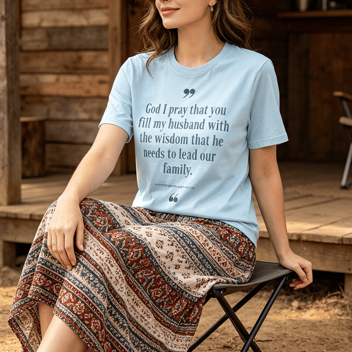 Christianartworkshop "God I Pray That You Fill My Husband With Wisdom" Premium Short Sleeve T-Shirt - image 0