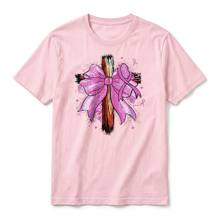 Christianartworkshop Cross with Ribbon & Bow Premium Short Sleeve T-Shirt - image 26