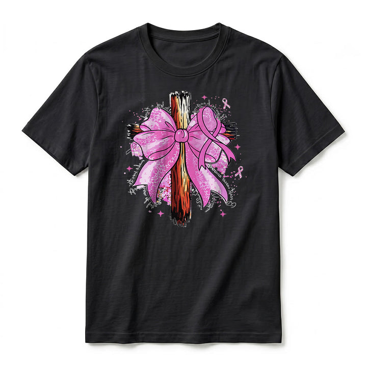 Christianartworkshop Cross with Ribbon & Bow Premium Short Sleeve T-Shirt - image 11