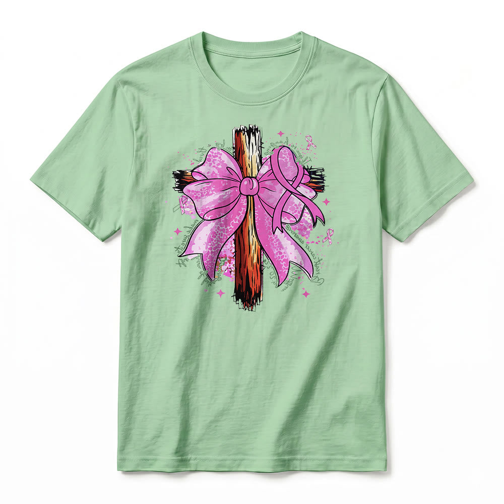 Christianartworkshop Cross with Ribbon & Bow Premium Short Sleeve T-Shirt - image 23