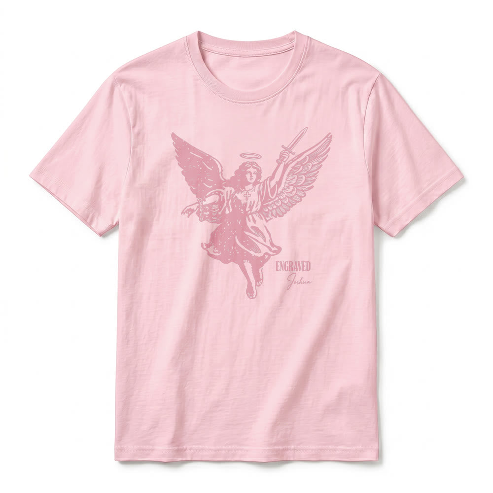 Christianartworkshop "Engraved Joshua" Warrior Angel Premium Short Sleeve T-Shirt - image 26