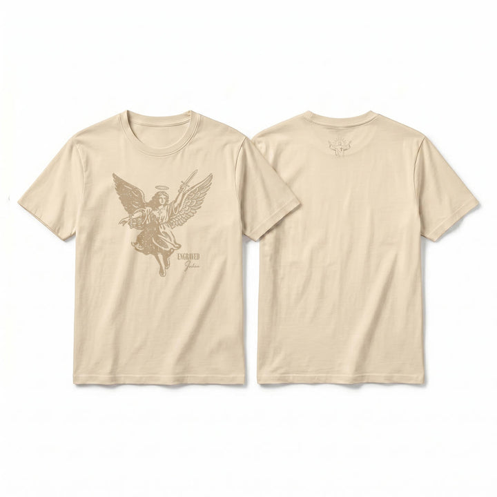 Christianartworkshop "Engraved Joshua" Warrior Angel Premium Short Sleeve T-Shirt - Beige - 2XL - image 10