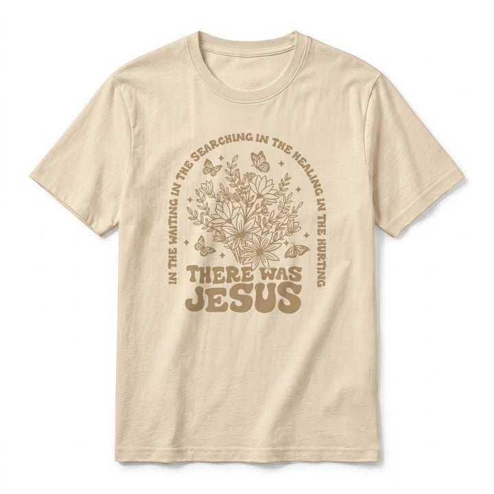 Christianartworkshop "There Was Jesus" Floral & Butterfly Premium Short Sleeve T-Shirt - image 11