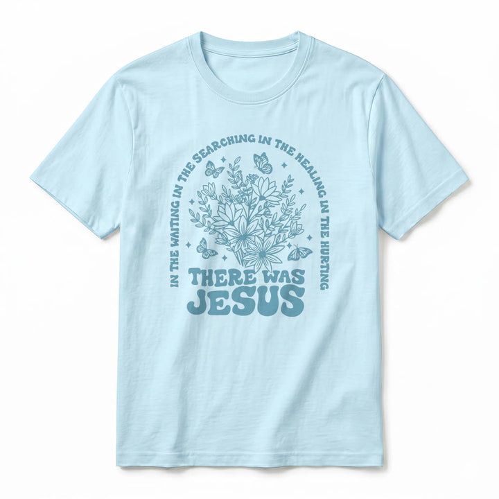 Christianartworkshop "There Was Jesus" Floral & Butterfly Premium Short Sleeve T-Shirt - image 8