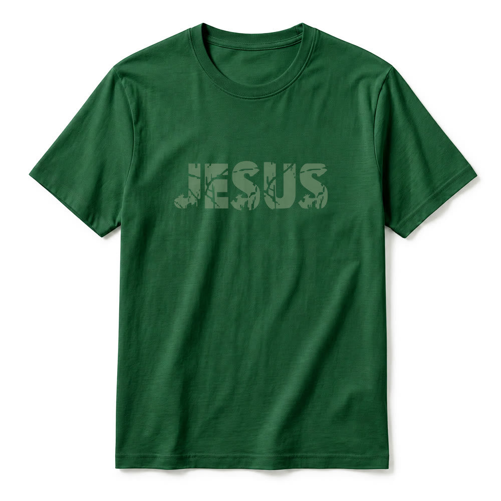 Christianartworkshop "JESUS" Mountain Cross Premium Short Sleeve T-Shirt - image 11