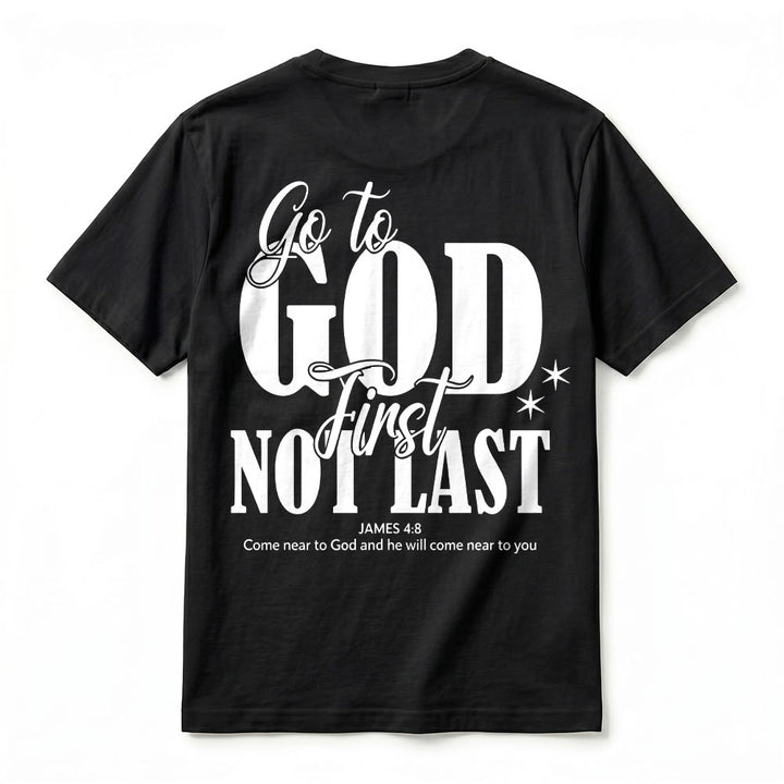 Christianartworkshop "Go to God First" Faith Reminder Premium Short Sleeve T-Shirt - image 12