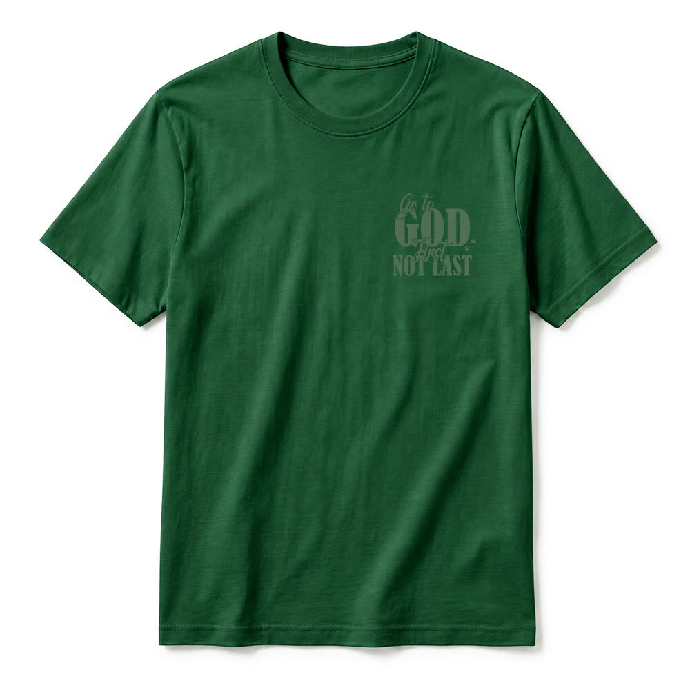 Christianartworkshop "Go to God First" Faith Reminder Premium Short Sleeve T-Shirt - image 14