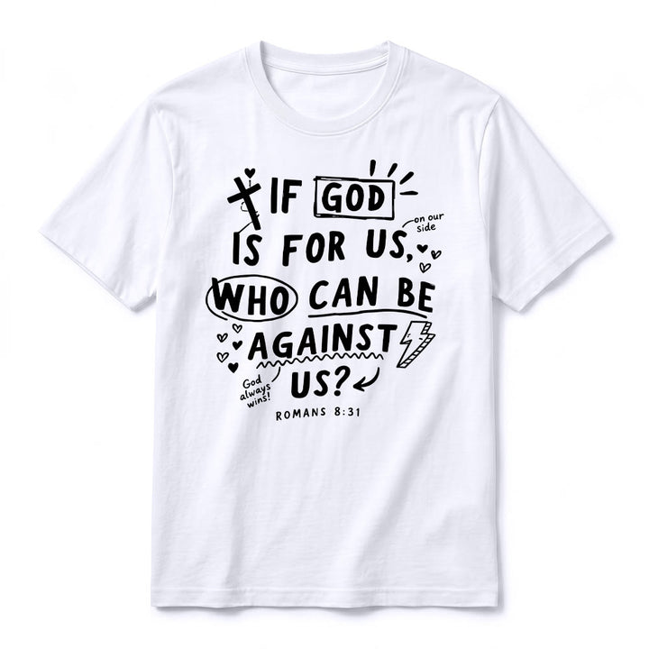 Christianartworkshop "If God Is For Us Who Can Be Against Us Romans 8:31" Premium Short Sleeve T-Shirt - image 5