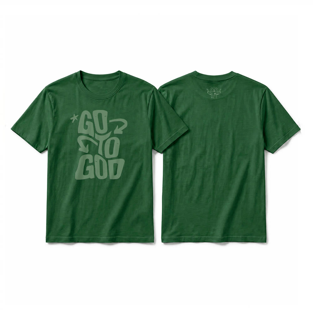 Christianartworkshop "Go To God" Star Accent Premium Short Sleeve T-Shirt - Dark Green - 2XL - image 10