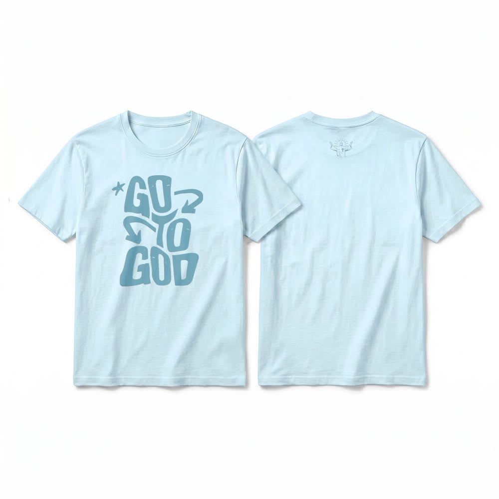 Christianartworkshop "Go To God" Star Accent Premium Short Sleeve T-Shirt - Blue - 2XL - image 13