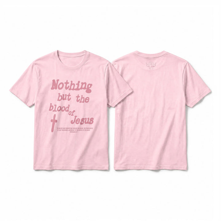 Christianartworkshop "Nothing but the blood of Jesus" Premium Short Sleeve T-Shirt - Pink - 2XL - image 25