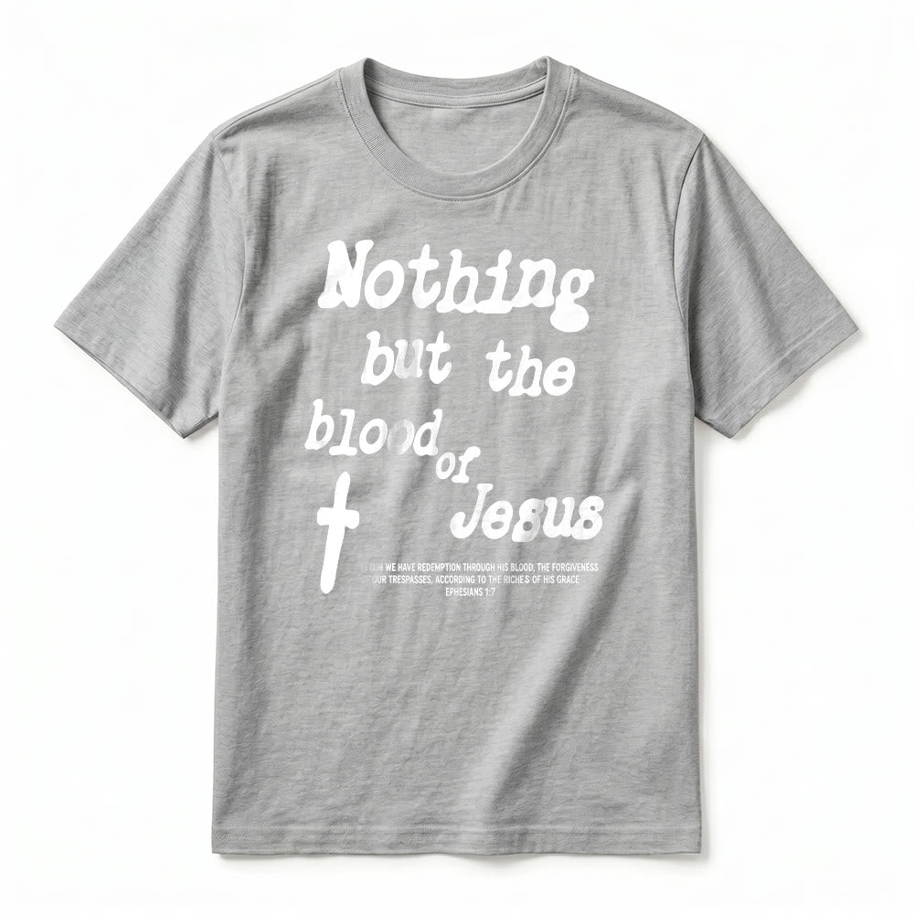 Christianartworkshop "Nothing but the blood of Jesus" Premium Short Sleeve T-Shirt - image 20