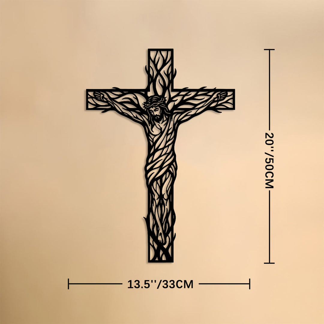 Christianartworkshop Vine Woven Crucifix Metal Wall Decor: Emblem of Redemption and Eternal Life - 20''*13''*0.05''/50*33*0.12cm - image 7
