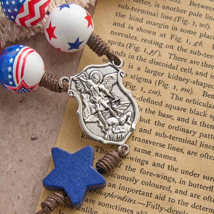 FREE Today: Patriotic American Flag Cross Rosary with Red White Blue Stars & Stripes Beads - image 7