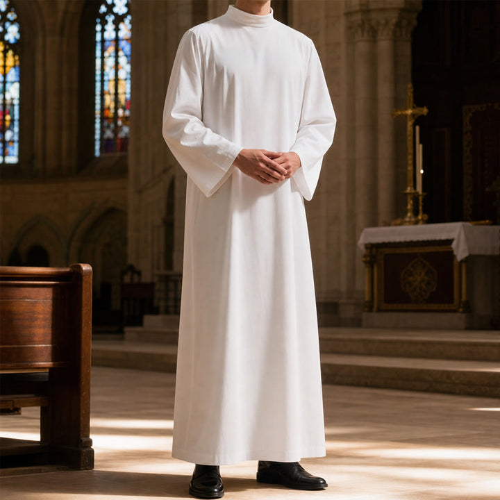 Christianartworkshop Plain White Liturgical Alb for Sacred Ceremonies - image 0