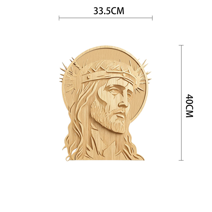 Christianartworkshop Timeless Thorn Crown Holy Face Wooden Wall Plaque: Emblem of Mercy and Sacrifice - 13.19''*15.75''*0.2''/33.5*40*0.5cm - image 5