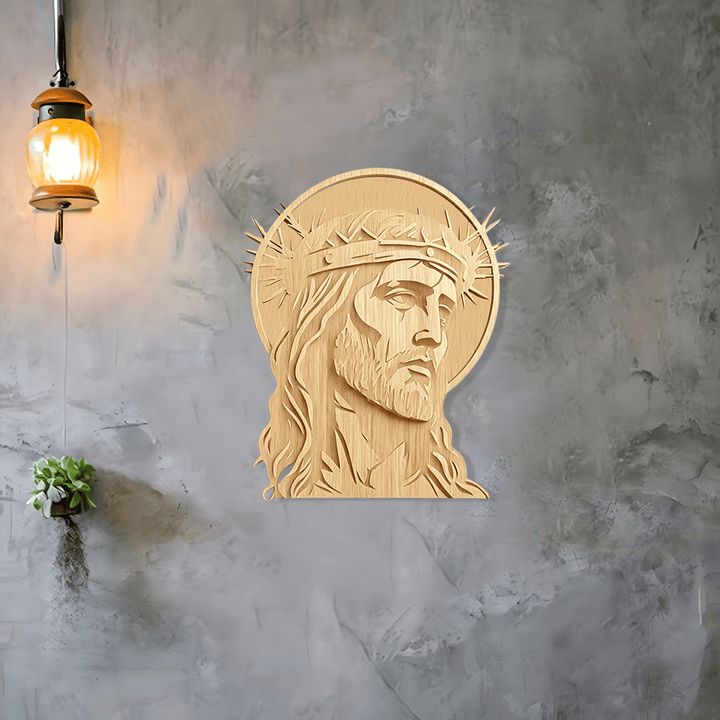 Christianartworkshop Timeless Thorn Crown Holy Face Wooden Wall Plaque: Emblem of Mercy and Sacrifice - image 2
