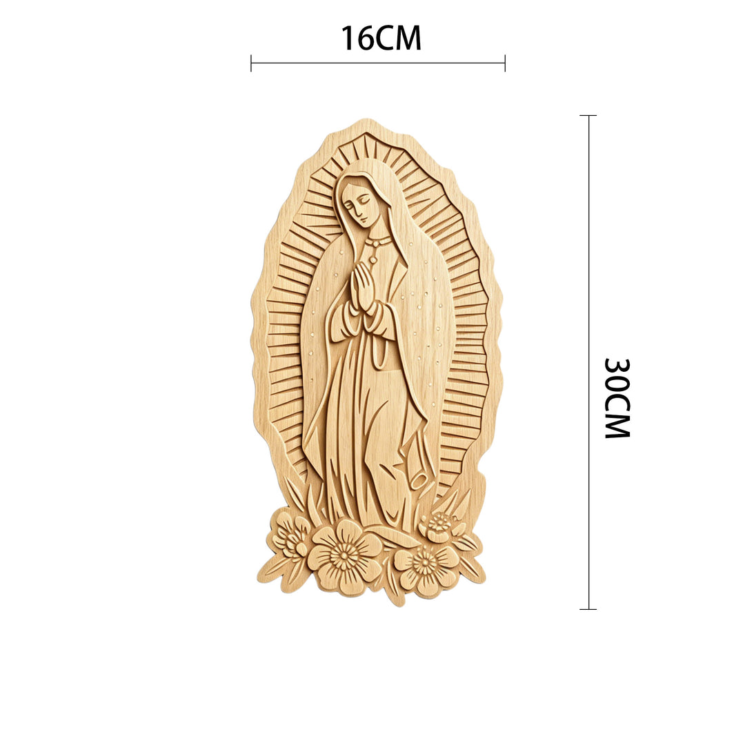Christianartworkshop Radiant Halo Our Lady of Guadalupe Wooden Wall Plaque: Emblem of Gentle Protection - 6.3''*11.81''*0.2''/16*30*0.5cm - image 4
